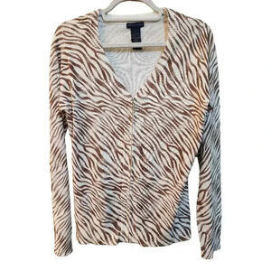 Birdy & Grace Zebra Zip Up Cardigan M
